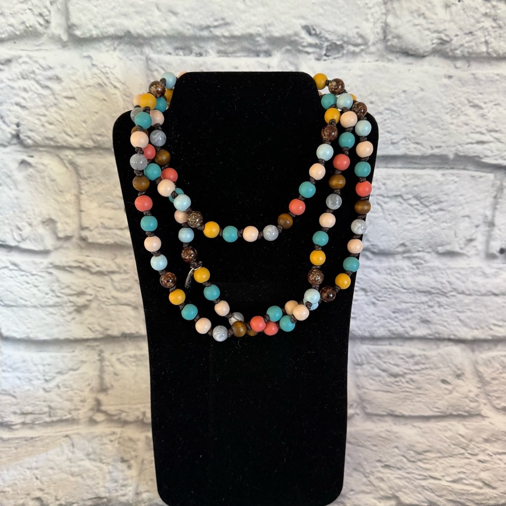 Plunder Blue and Orange Multi-Strand Necklace